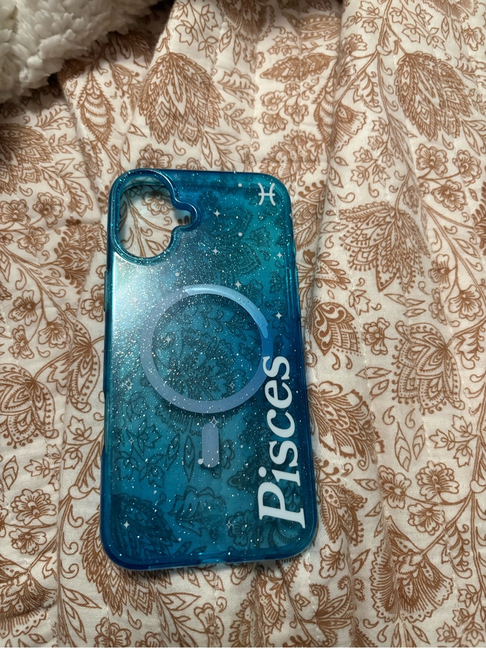 Pisces Blue Glitter Phone Case - Zodiac Design